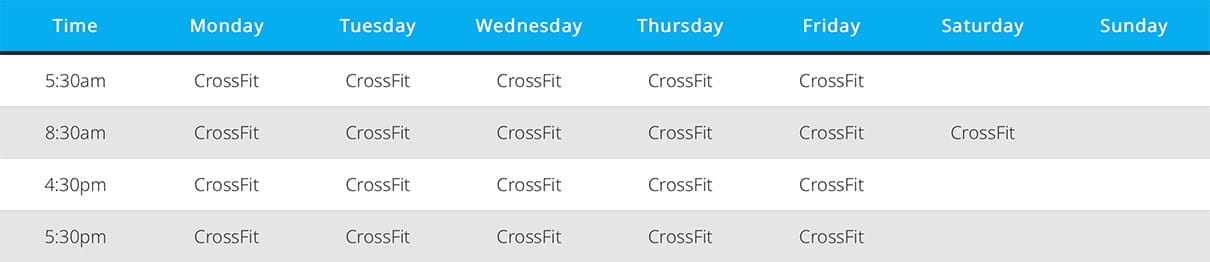 CrossFit Helix schedule